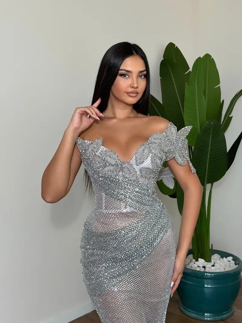 shimmering silver dress Silver Heart of Gold Maxi Dress
