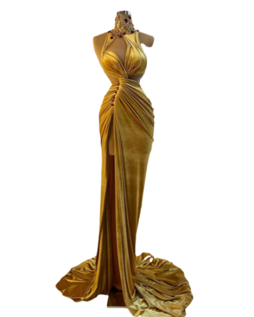 yellow velvet dress Yellow Velvet Dress – Fiona Hollywood designers
