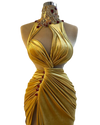 Yellow Velvet Dress